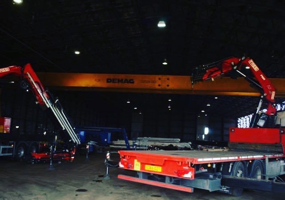Industrial lifting equipment in operation